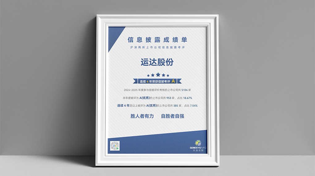db视讯多宝连续4年荣获上市公司信息披露最高评级&ldquo;A&rdquo;级